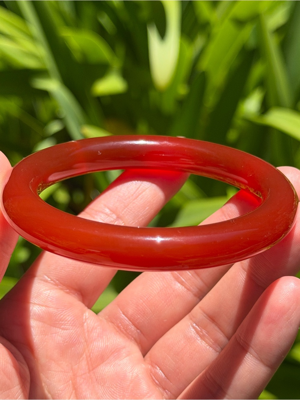 60.5mm‎ inner diameter red carnelian agate bangle 1965